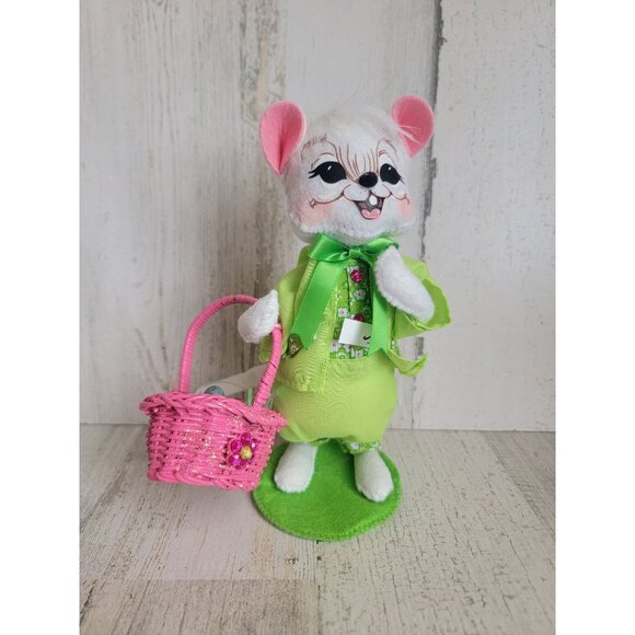 Annalee Mouse boy basket eggs green outfit Decor Easter - Picture 1 of 9